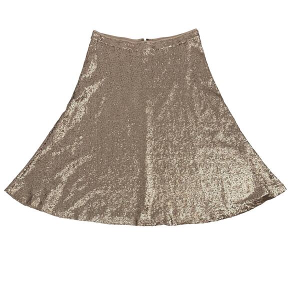 Ann Taylor Gold Sequin A-line Skirt Women, Size 4 - Picture 4 of 10